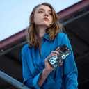 OOK Magnetic Case Fit for iPhone 15 Pro Max 6.7 Inch (Compatible with MagSafe) Soft TPU and Hard PC Phone Cover with Blue Floral Flowers Anti-Scratch Shockproof Protection Case for Women