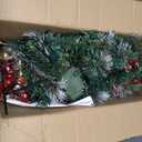 Juegoal 2 Pack 30 Inch Pre-Lit Pathway Christmas Trees, Upgrade Artificial Xmas Urn Filler with 60 LED Lights, Red Berries and Pine Cones Ornaments, Battery Operated Holiday Dcor for Driveway, Yard