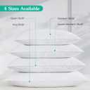 Three Geese White Goose Feather & Cotton Pillows King Size Set of 2 - Soft 600 Thread Count 100% Cotton, Medium Firm,Soft Support,White Solid