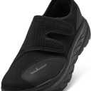 Women's Orthopedic Diabetic Wide Walking Shoes: Comfortable Arch Support Plantar Fasciitis Casual Slip On Loafers, Orthotic Adjustable Easy Top House Shoes for Swollen Feet and Heel Pain Relief (8.5 X-Wide, K1-black)