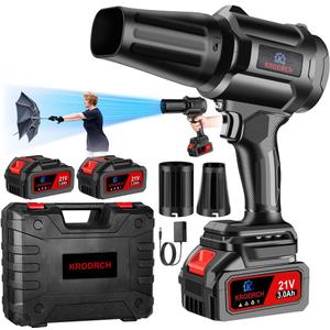 Electric Cordless Leaf Blower with 2 X 3.0Ah Batteries and Charger Included, 300000RPM Handheld Leaf Blower, Violent Leafs Blower for Lawn Care, Garage, Patio, Car