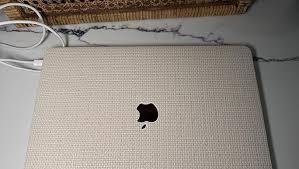 Seorsok Compatible with MacBook Air 13 Inch Case 20222018 Release A1932 A2179 M1 A2337 Touch ID,Elegant Leather Plastic Hard Shell Case with Keyboard Cover,Beige Woven Fabric No Logo Cutout Design