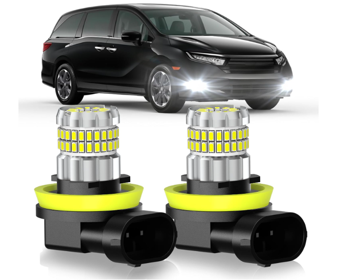 Fit for Honda Odyssey 2005-2022 Fog Light Bulbs or DRL, 13000LM Super Bright 360° Illumination Fog Lights, 6000K Cool White Upgraded 4014 Chips Fog Lamp, Pack of 2