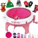 Sentro Knitting Machine, 48 Needles Knitting Machine with Row Counter, Smart Knitting Loom Machine for Adult and Beginner, Automatic Circular Crochet Knitting Machines Kit for Hat,Scarf,Sock,Gloves