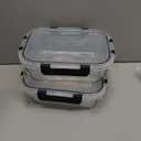 HOTEC 35OZ Glass Food Storage Container, Airtight Glass Lunch Fruit Containers with Lids - Microwave, Oven, Freezer and Dishwasher Safe, 2-PACK