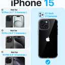 Shockproof for iPhone 15 Case, [Camera Protection] [Military-Grade Drop Protection] Protective Anti-Yellow Slim Translucent Skin-Friendly Case for iPhone 15, Crystal Clear
