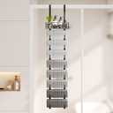 SWTYMIKI Hanging Towel Racks for Bathroom - 9 Tier Over The Door & Wall Mounted Bath Rolled Towel Storage Organizer Holder for Small Bathroom, RV, Camper, Black (Patented)
