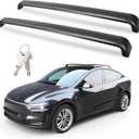 2PCS Cross Bar Roof Racks Compatible with 2021-2025 Tesla Model Y Juniper, 176LB Load Capacity, Lockable Luggage Cargo Rails Carrier Accessories Fits Bikes Kayaks Ski Tent Roof Box