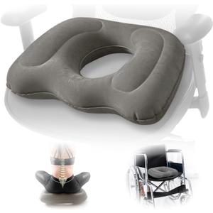 Inflatable Donut Seat Cushion for Tailbone Pain Relief, Coccyx Pillow for Office Chair, Car, Wheelchair & Post Surgery Comfort, Ergonomic Orthopedic Support Pillow for Home & Travel