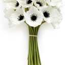 Ling's moment Poppy Flowers Artificial, Faux Silk Poppies for DIY Bouquet, Bulk Fake Wedding Filler Flowers for Centerpieces Arrangements Bridal Shower Decorations, White