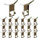 Hicarer 30 Pcs Brick Wall Hangers Clips no Drill Outdoor for Hanging Christmas Lights Stocking Holders Steel Picture Decoration Hanger Fastener for Fireplace (Antique Brass)