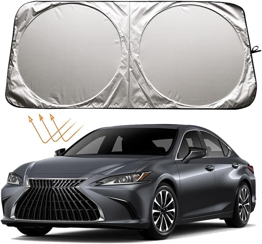 XHRING Windshield Sun Shade for Lexus is IS250 IS350 IS300 IS460 is Couple ES ES350 RC CT LS UX Series Accessories, Car Front Window Sunshade Sun Visor Shield for Lexus Sedans Sun Protection