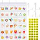 Faccito 1 Pcs Clear Pocket Hanging Portable Sticker Display for 4" Big Sticker Wall-mounted Card Organizer for Scrapbooking Supplies, Vendors, Collectors, Display Stands for Vendor Events