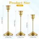 12 PCS Gold Metal Taper Candle Holders, Candlestick Holders, 7cm Diameter Taper Candle Holder Bulk for Table Centerpieces Candlesticks for Wedding Christmas Home Party Table Decor-23/19/16cm