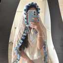 Crochet Flowers Rose Bouquet Blanket- DIY Crochet Flower Bouquet Kit[Need to Weave by Yourself] - Handmade Rose Blanket,for Home Decor100*100CM (Blue)