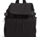 Vera Bradley Women's Cotton Utility Backpack Bookbag (Black - Recycled Cotton)