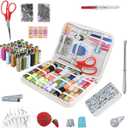 Large Sewing Kits for Adult, Portable Sewing Bag, Basic Sewing Kit for Adults, Kids, Beginner, Home, Travel, White