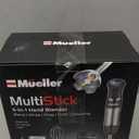 Mueller Multistick 5-in-1 Immersion Blender Handheld,12 Speed Hand Mixer-Turbo Boost,Heaviest Duty Copper Motor,Titanium reinforced Blades Hand Blender,Milk Frother Wand,Whisk,Beaker,Chopper,Grey (Gray)