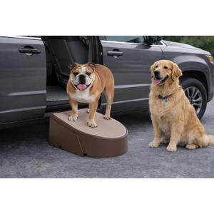 Pet Gear Stramp Stair and Ramp Combination for Dogs/Cats, Easy Step, Lightweight/Portable, Sturdy, Easy Assembly (No Tools Required), Dark Brown