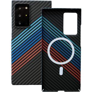 for Samsung Galaxy Note 20 Ultra Case, Compatible with Mag-Safe, Note 20 Ultra Phone Case Slim Carbon Fiber, Case for Samsung Note 20 Ultra Shockproof Strong Magnetic Cover, Wireless Charging (Blue)