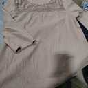 OFEEFAN 3/4 Length Sleeve Womens Tops Spring Fall Fashion 2026 Dressy Casual Blouses Lace Trendy Waffle Knit Shirts, Medium