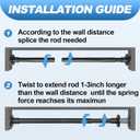 CorkLatta Black Shower Curtain Rod 32 to 43 Inch,1 Inch Diameter Adjustable Spring Tension Stainless Steel Telescoping Rod,Easy Install,No Rust