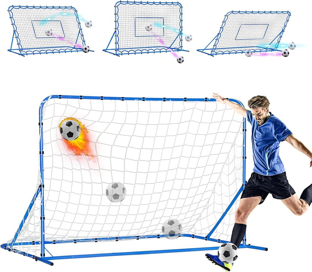 Soccer Rebounder Net, Quick-Switch Angle Soccer Training for Control, Passing Practice, Easy Setup Soccer Goal Rebounder Gifts Aids & Equipment for Kids,Teens & Adults (6FTx4FT)