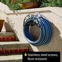 Fire Beauty Heavy-Duty Metal Hose Holder, Wall-Mounted Garden Hose Reel Organizer for Outdoor Yard, Solid Iron Decorative Hanger Storage