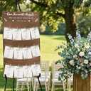 OurWarm Seating Chart for Wedding Reception Display, 29.5x16.5 Inch Rustic Wedding Seating Chart Board with Display Stand, Please Find Your Seat Sign for Baby Shower Wedding Reception Decorations