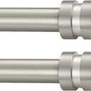 2 Pack Single Curtain Rods, 1Inch Diameter Telescoping Drapery Window Curtain Rod 16-28Inch(1.3-2.3ft) Rod Length, Matte Nickel