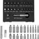 22pcs Damaged Screw Extractor Broken Screws and Bolt Stripped Remover Kit with Magnetic Extension Bit Holder & Socket Adapter