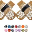 EXPAWLORER Anti Slip Dog Socks to Prevent Licking Paws, Dog Shoes for Hot Pavement, Dog Booties for Small Medium Large Senior Dogs, Traction Control Boots & Paw Protectors for Hardwood Floors, XS