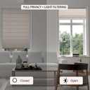 CHICOLOGY Cordless Roman Shade for Windows & French Doors, Ridgewood Cream, Privacy + Light Filtering Linen Look Fabric w/White Liner, True to Size, Inside/Outside Mount, 34" W x 72" H
