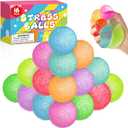 16Pack Mini Gumdrop Stress Balls , Textured Memory Gel Soft Stress BallStress Relief Squeeze Ball for Adults Kids, Squishy Toys Bulk for Party Favors Gifts, Desk Toy and Prize, 1.7 Inches