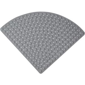 Mrcrypos Corner Shower Mats 27.5 x 27.5 Inches Bath Mat with Suction Cups and Drain Holes, Quick Dry Anti Slip Bathmat Machine Washable Shower Stall Mats for Bathroom, Gray