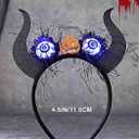 TWINKLEDE Light Up Halloween Headband Devil Horns Hair Accessories for Adult