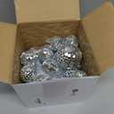 Sumind 50 Pcs Disco Balls Decor Silver Mirror Disco Balls Hanging Decor Assorted Reflective Wedding Dance Music Festivals for Christmas Stage Club Ballroom Hall Prop (1.2'',2'',3.2'',4'')