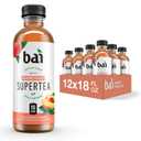 Bai Iced Tea, Narino Peach, Antioxidant Infused Supertea, Crafted with Real Tea (Black Tea, White Tea), 18 Fluid Ounce Bottles, 12 count (EXP 07/10/26)