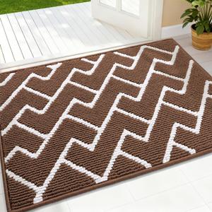 OLANLY Front Door Mat, Non-Slip Rubber Backing, Dirt Resistant and Absorbent, Washable, Easy to Clean Low-Profile Indoor Doormat for Back Door, Entryway, Inside Entrance, 32x20, Coffee