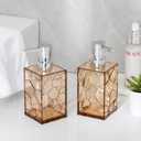 Hand Soap Dispenser, Clear Acrylic Plastic Liquid Pump Bottles Refillable Lotion Dispenser for Bathroom Decor Kitchen College Dorm, Light Brown 2 Pack