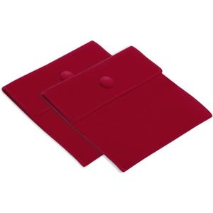 PATIKIL 5x5 Inch Jewelry Pouch, 2 Pack Soft Velvet Pouches with Snap Button Portable Storage for Rings Necklace Bracelet Earring Watch, Red