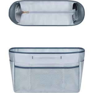 GIVLEFLY Small Purse & Handbag Organizer Insert with Zipper, Multiple Pockets and Handle, Lightweight Bag Divider Light Blue