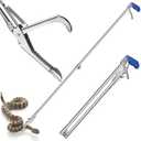 60" Stainless Steel Snake Tong - Foldable Snake Grabber Tool, Sponge Wrapped Non-Slip Grip Handle, 35mm Heavy Duty Tube, Aluminum Snake Jaws & Folded Lock, Snake Catcher for Safe Rattlesnake Catching SET OF 10.  A completely new item, many scratches during transportation