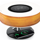 ZXNYH Masdio by Ampulla Bedside Lamp with Bluetooth Speaker and Wireless Charger, Table Lamp Desk Lamp with Sleep Mode Stepless Dimming