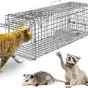 KOCASO Live Animal Cage Trap, Collapsible Humane Live Animal Cage Trap, Galvanized Steel Humane Live Trap Cage for Rabbit,Stray Cat, Groundhog, Raccoon, Squirrel, Chipmunk, Mole, Skunk, Gopher, 24"x8"x8"