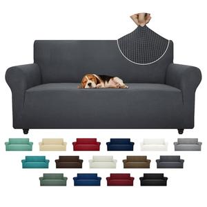ZNSAYOTX Super Stretch Couch Cover (72"-92") Universal Sofa Covers with Elastic Bottom, Dog Cat Pets Friendly Washable Furniture Protector Fitted Sofa Slipcovers Stay in Place (Dark Grey, Sofa)