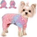 Dog Sweaters for Small Dogs Winter Pet Clothes Puppy Clothes Boy Girl Fleece Small Dog Pajamas Jumpsuits Doggie Outfits for Chihuahua Yorkie Cat Apparel (X-Small (Chest 15in ), Rainbow)