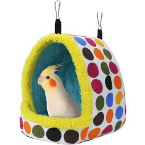 Litewoo Parrot Bird Bed Hammock Winter Warm Bird Plush Nest Toy for Conure Lovebird Parakeet Cockatiel Cage Accessory (Large)