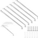 6 Pcs Support Brackets for 16in Wide Shelving Wire Wire Shelf Brackets Closet Rod Bracket Closet Support Bracket with Anchors and Pins for Installation Wires Shelving Supports Closets