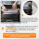 Epakh 36 Pcs Metal File Cabinet Rails Set Include 12 Cabinet Divider Rails 24 Hanging File Rail Clips for Hanging Folder Frame Bars Office Storage, Drawer Thickness Less Than 1/8 Inch(Aluminum)